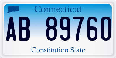 CT license plate AB89760