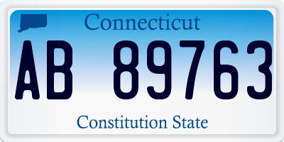 CT license plate AB89763