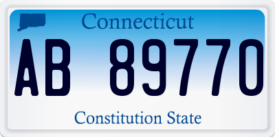 CT license plate AB89770