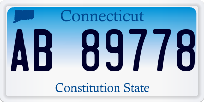 CT license plate AB89778