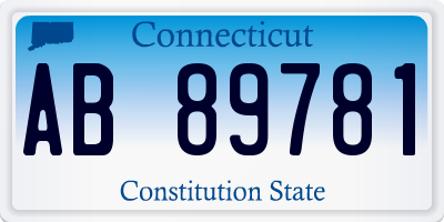 CT license plate AB89781