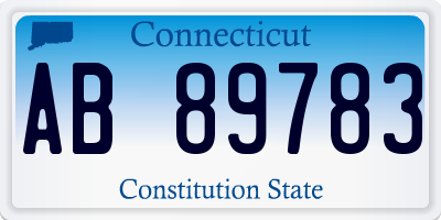 CT license plate AB89783