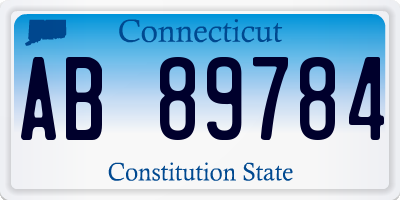 CT license plate AB89784