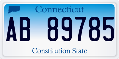 CT license plate AB89785