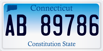 CT license plate AB89786