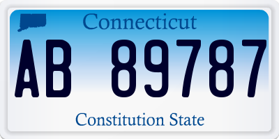 CT license plate AB89787