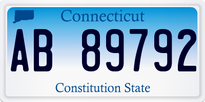 CT license plate AB89792