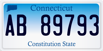 CT license plate AB89793