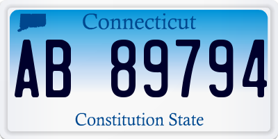 CT license plate AB89794