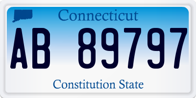 CT license plate AB89797