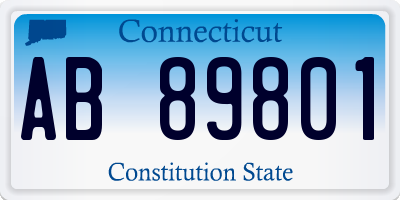 CT license plate AB89801