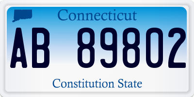 CT license plate AB89802