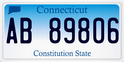 CT license plate AB89806