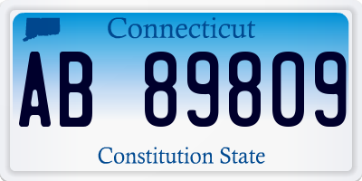 CT license plate AB89809