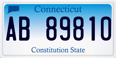 CT license plate AB89810