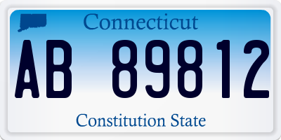 CT license plate AB89812