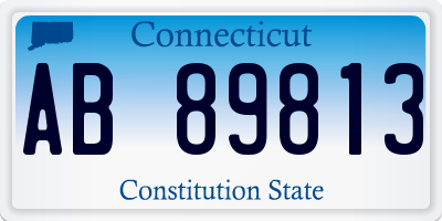 CT license plate AB89813