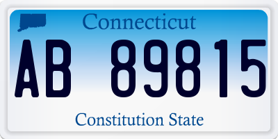 CT license plate AB89815