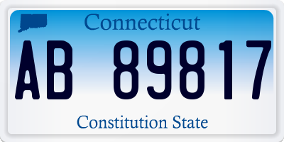 CT license plate AB89817