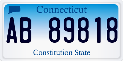 CT license plate AB89818