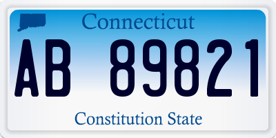 CT license plate AB89821