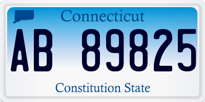 CT license plate AB89825