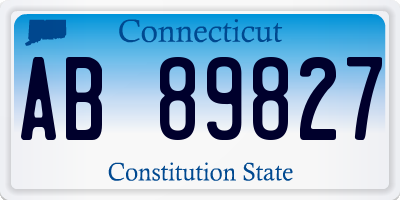 CT license plate AB89827