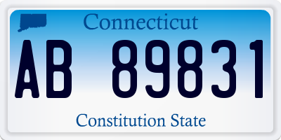 CT license plate AB89831