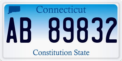 CT license plate AB89832