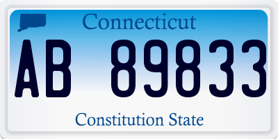 CT license plate AB89833