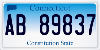 CT license plate AB89837