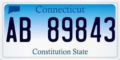 CT license plate AB89843