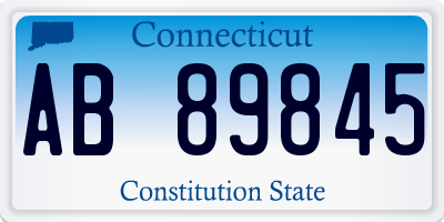 CT license plate AB89845