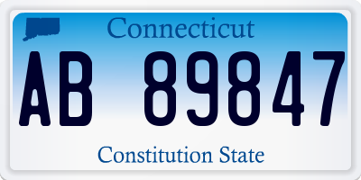 CT license plate AB89847