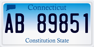 CT license plate AB89851