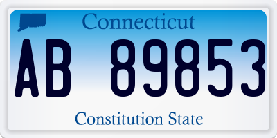 CT license plate AB89853