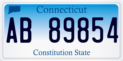 CT license plate AB89854