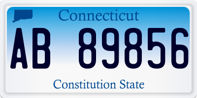 CT license plate AB89856