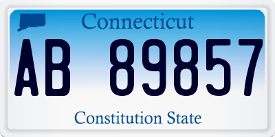 CT license plate AB89857