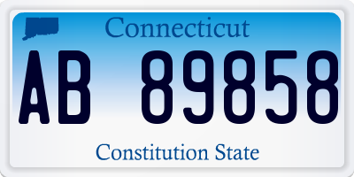 CT license plate AB89858