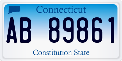 CT license plate AB89861