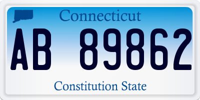 CT license plate AB89862