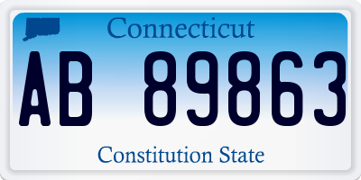 CT license plate AB89863