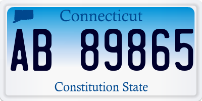 CT license plate AB89865