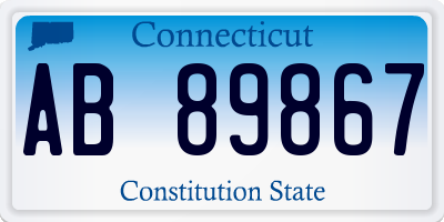 CT license plate AB89867