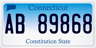 CT license plate AB89868