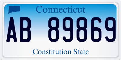 CT license plate AB89869