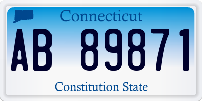 CT license plate AB89871