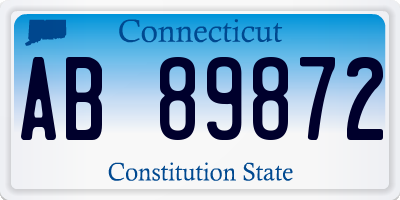 CT license plate AB89872