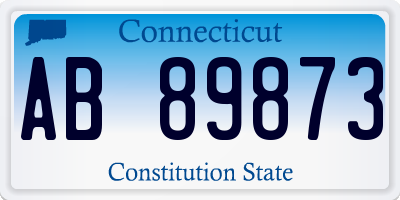 CT license plate AB89873